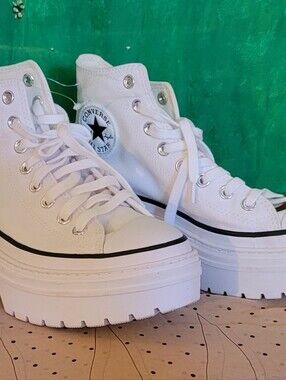 Converse White Platform High-Top Sneakers